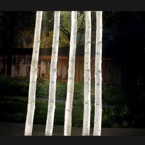 LED birch tree with lights