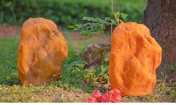 custom solar led stone lights : outdoor garden landscape christmas decor