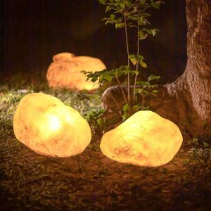 solar egg stone light