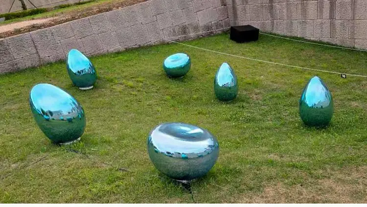 Custom RGB Acrylic Glow Dinosaur Egg Landscape Lights light stone blue