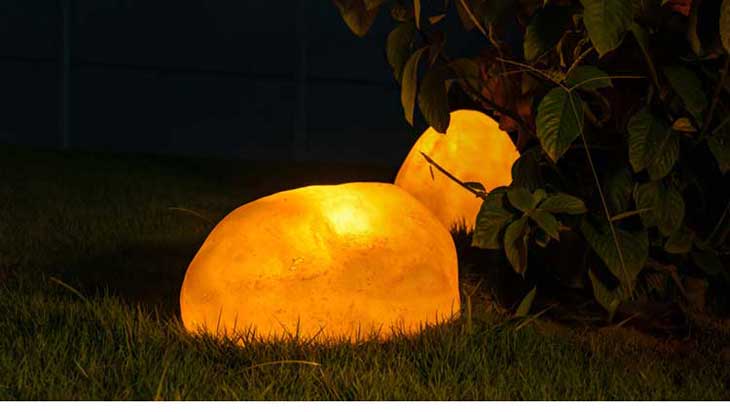 custom solar led stone lights : outdoor garden landscape christmas decor