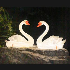 Glowing swan lights